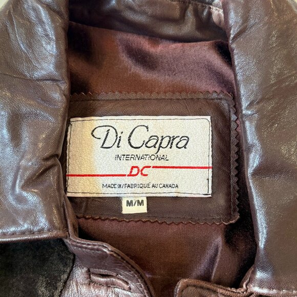 Vintage Di Capra International Brown Leather & Suede Patchwork Coat - Picture 12 of 15
